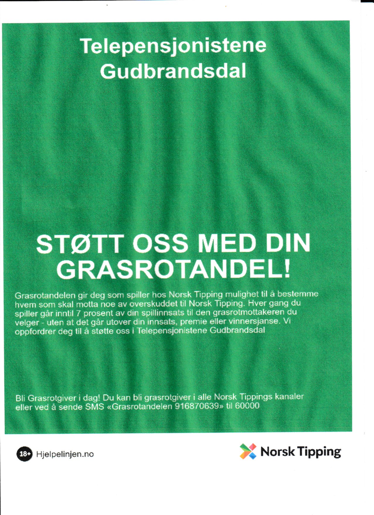 Artikkelbilde til artikkelen Vi er blitt mottaker av grasrotandelen